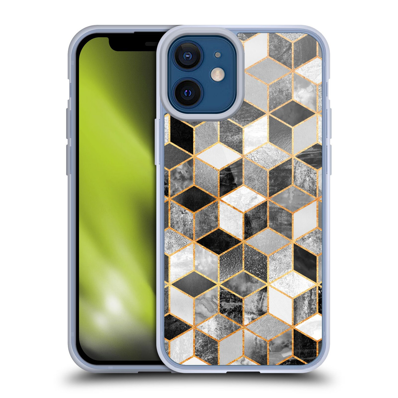 Elisabeth Fredriksson Cubes Collection Black And White Soft Gel Case for Apple iPhone 12 Mini